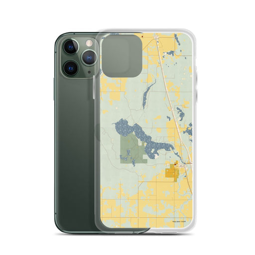 Custom Bear Lake Wisconsin Map Phone Case in Woodblock