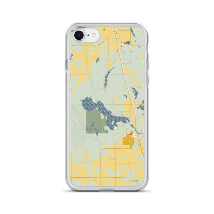 Custom iPhone SE Bear Lake Wisconsin Map Phone Case in Woodblock