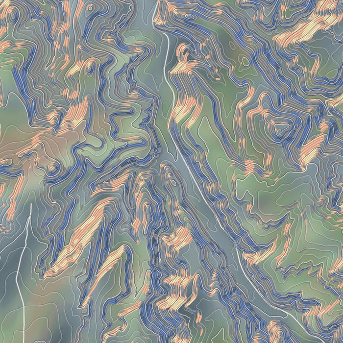 Bears Ears National Monument Map Print in Afternoon Style Zoomed In Close Up Showing Details