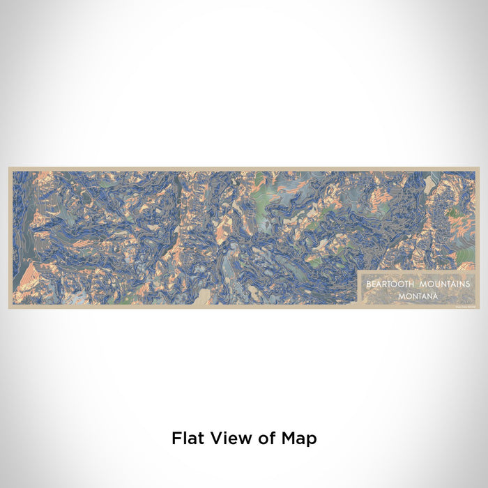 Flat View of Map Custom Beartooth Mountains Montana Map Enamel Mug in Afternoon