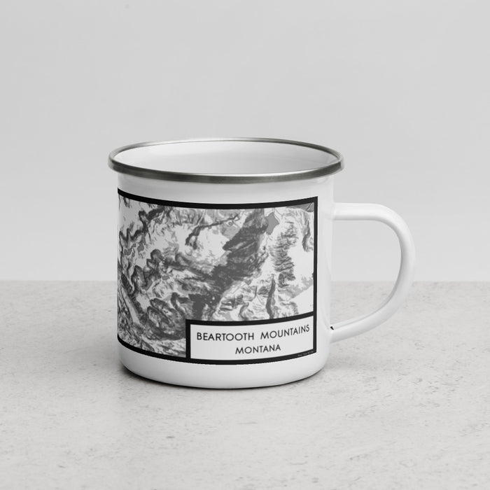 Right View Custom Beartooth Mountains Montana Map Enamel Mug in Classic