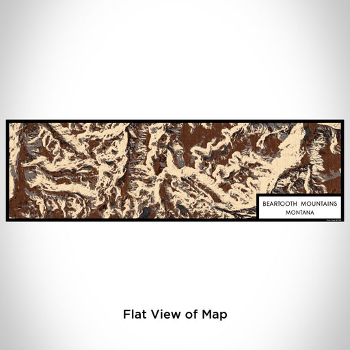 Flat View of Map Custom Beartooth Mountains Montana Map Enamel Mug in Ember