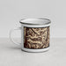 Left View Custom Beartooth Mountains Montana Map Enamel Mug in Ember