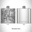 Rendered View of Beartooth Mountains Montana Map Engraving on 6oz Stainless Steel Flask