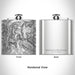 Rendered View of Beartooth Mountains Montana Map Engraving on 6oz Stainless Steel Flask