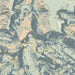 Beartooth Mountains Montana Map Print in Woodblock Style Zoomed In Close Up Showing Details