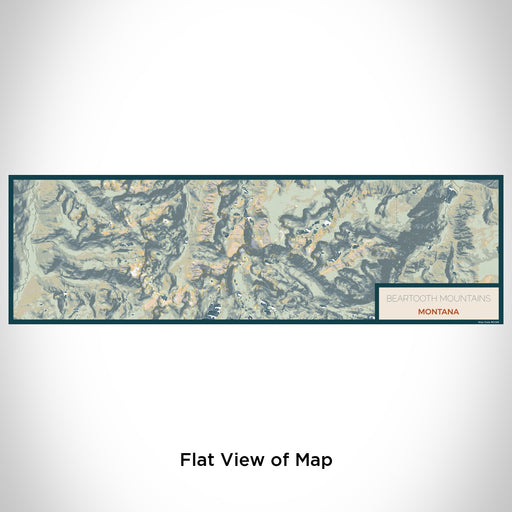Flat View of Map Custom Beartooth Mountains Montana Map Enamel Mug in Woodblock