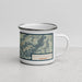 Right View Custom Beartooth Mountains Montana Map Enamel Mug in Woodblock