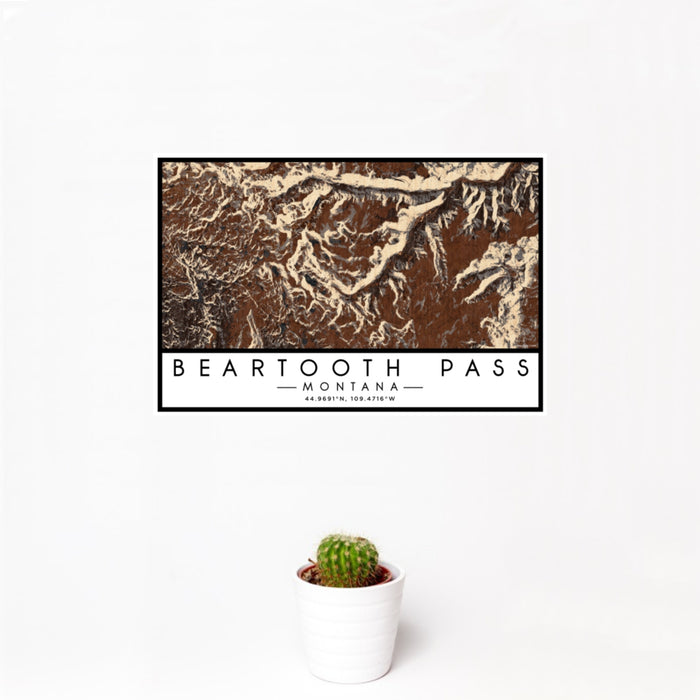 Beartooth Pass Route Map Beartooth Pass - Montana Map Print in Ember — JACE Maps
