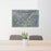 24x36 Beartooth Pass Montana Map Print Lanscape Orientation in Afternoon Style Behind 2 Chairs Table and Potted Plant