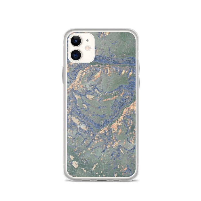 Custom iPhone 11 Beartooth Pass Montana Map Phone Case in Afternoon