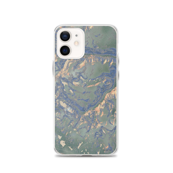 Custom iPhone 12 Beartooth Pass Montana Map Phone Case in Afternoon