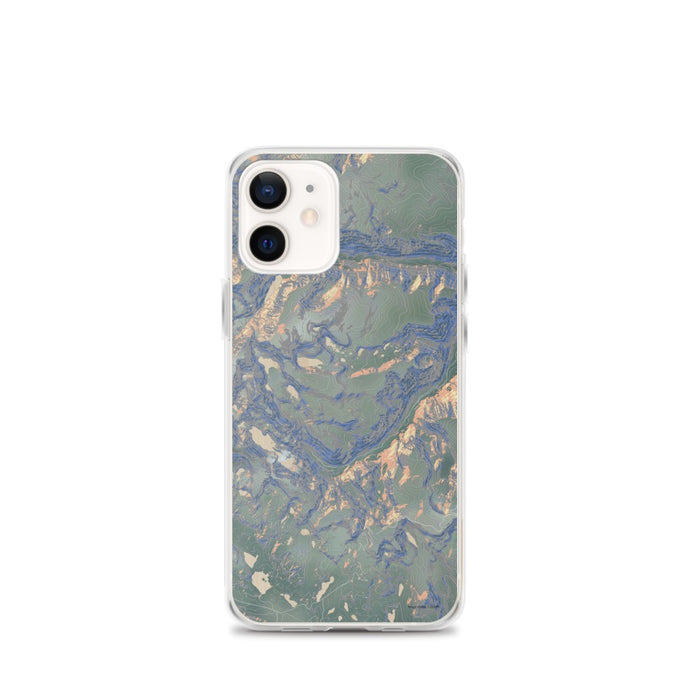 Custom iPhone 12 mini Beartooth Pass Montana Map Phone Case in Afternoon