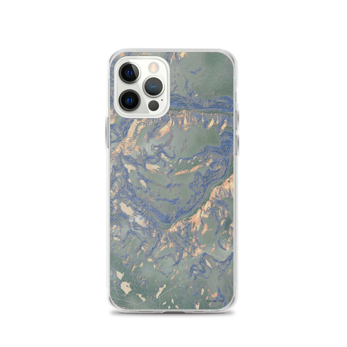 Custom iPhone 12 Pro Beartooth Pass Montana Map Phone Case in Afternoon
