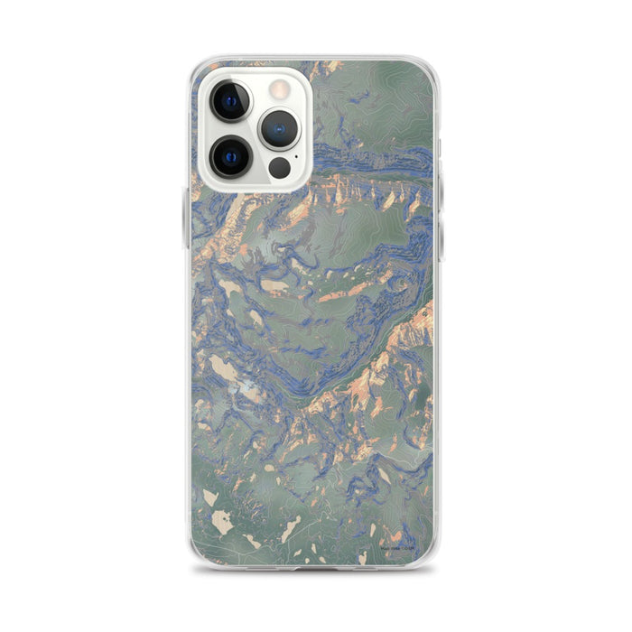 Custom iPhone 12 Pro Max Beartooth Pass Montana Map Phone Case in Afternoon
