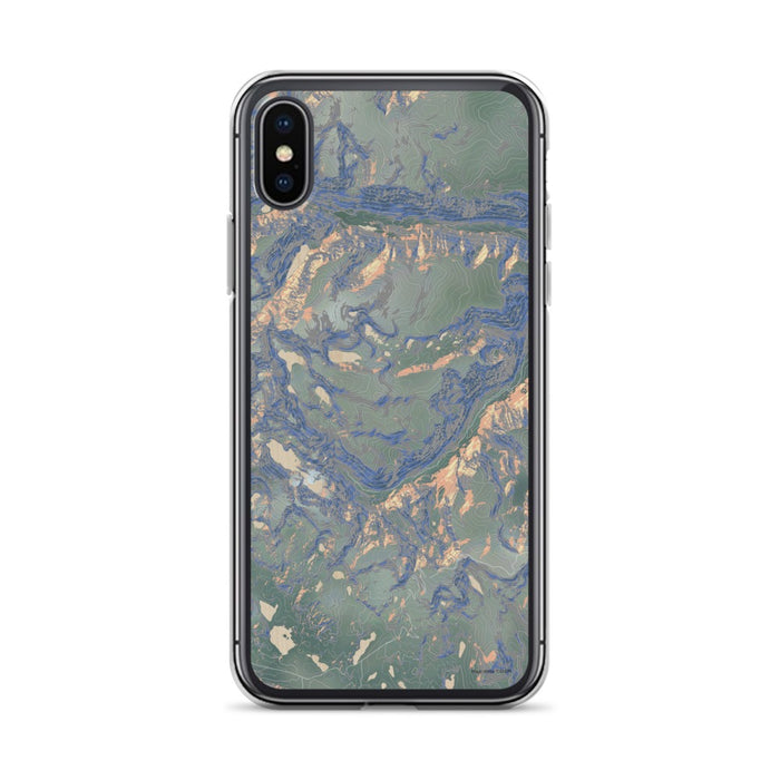 Custom iPhone X/XS Beartooth Pass Montana Map Phone Case in Afternoon