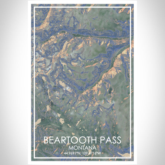 Beartooth Pass Route Map Beartooth Pass - Montana Map Print in Afternoon — JACE Maps