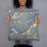 Person holding 18x18 Custom Beartooth Pass Montana Map Throw Pillow in Afternoon