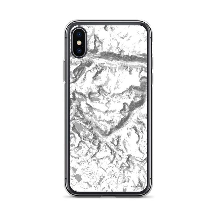 Custom iPhone X/XS Beartooth Pass Montana Map Phone Case in Classic