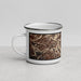Left View Custom Beartooth Pass Montana Map Enamel Mug in Ember