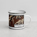 Right View Custom Beartooth Pass Montana Map Enamel Mug in Ember