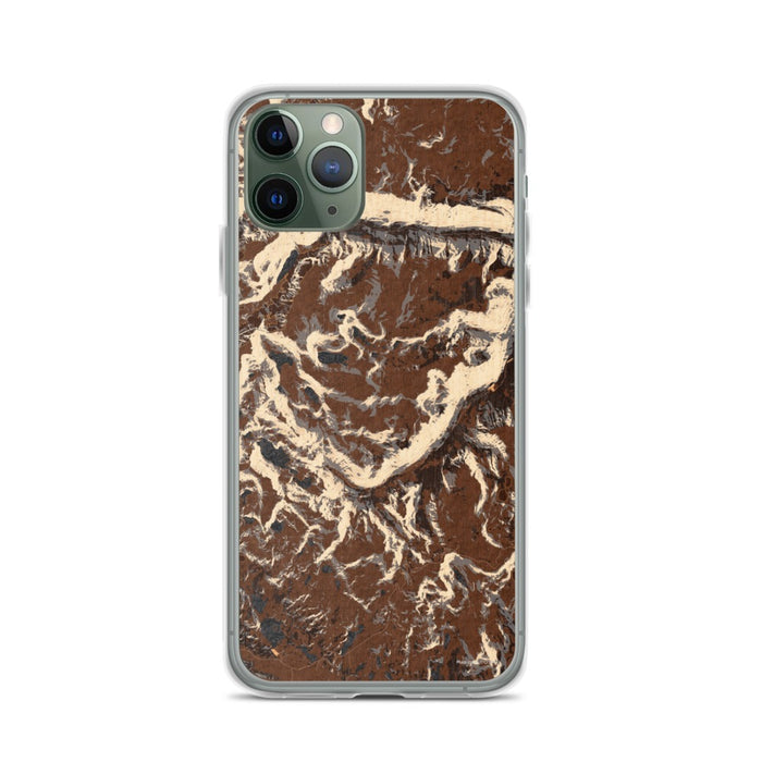 Custom iPhone 11 Pro Beartooth Pass Montana Map Phone Case in Ember