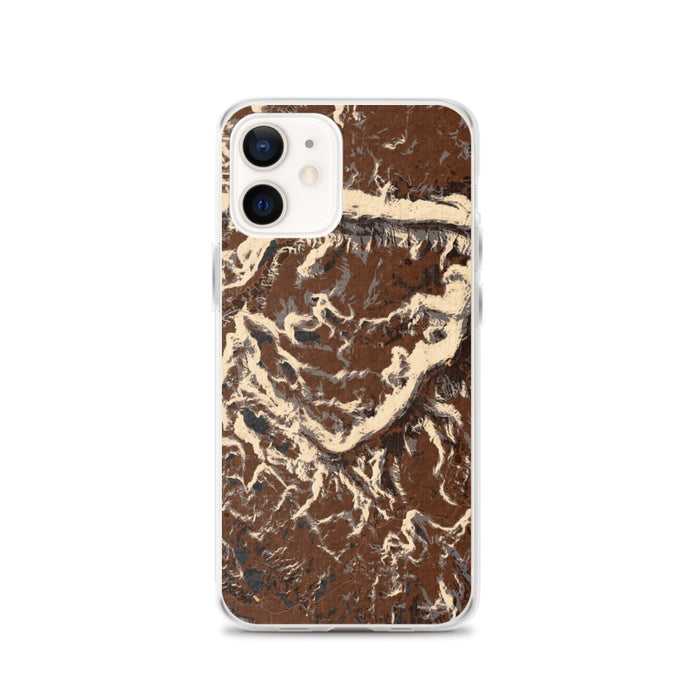 Custom iPhone 12 Beartooth Pass Montana Map Phone Case in Ember