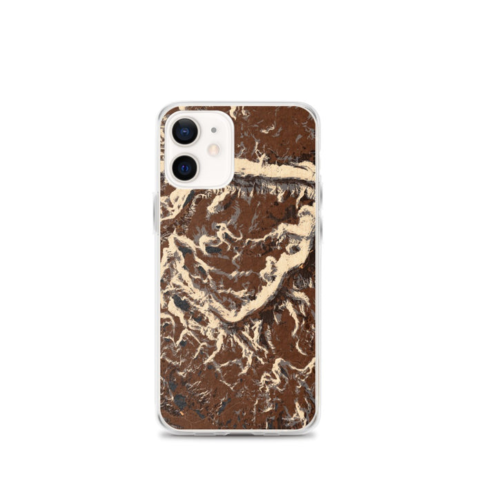 Custom iPhone 12 mini Beartooth Pass Montana Map Phone Case in Ember