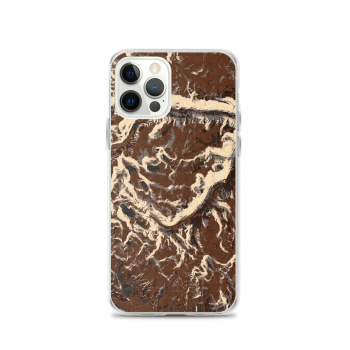 Custom iPhone 12 Pro Beartooth Pass Montana Map Phone Case in Ember
