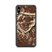 Custom iPhone XS Max Beartooth Pass Montana Map Phone Case in Ember