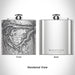 Rendered View of Beartooth Pass Montana Map Engraving on 6oz Stainless Steel Flask