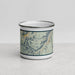 Front View Custom Beartooth Pass Montana Map Enamel Mug in Woodblock
