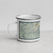 Left View Custom Beartooth Pass Montana Map Enamel Mug in Woodblock
