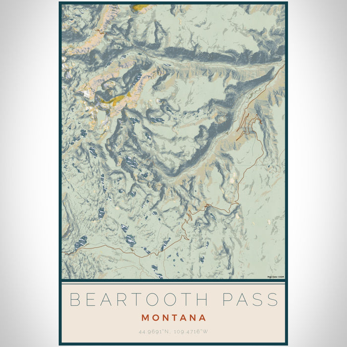Beartooth Pass Route Map Beartooth Pass - Montana Map Print in Woodblock — JACE Maps