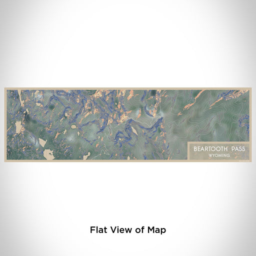Flat View of Map Custom Beartooth Pass Wyoming Map Enamel Mug in Afternoon