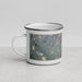 Left View Custom Beartooth Pass Wyoming Map Enamel Mug in Afternoon