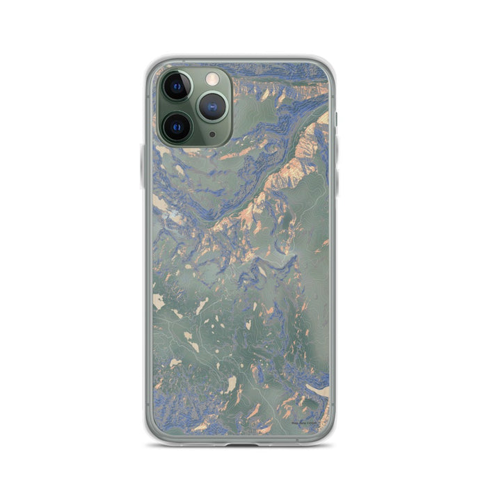 Custom iPhone 11 Pro Beartooth Pass Wyoming Map Phone Case in Afternoon