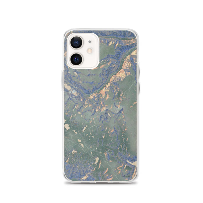 Custom iPhone 12 Beartooth Pass Wyoming Map Phone Case in Afternoon
