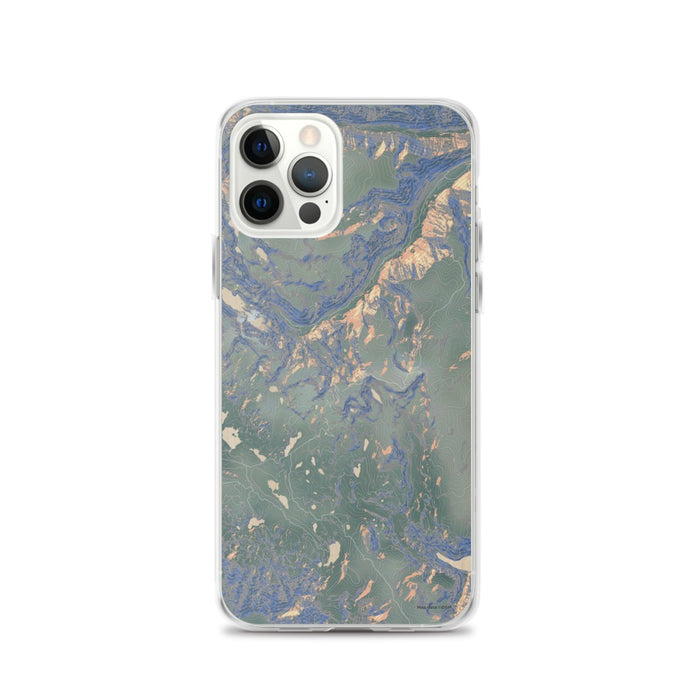 Custom iPhone 12 Pro Beartooth Pass Wyoming Map Phone Case in Afternoon