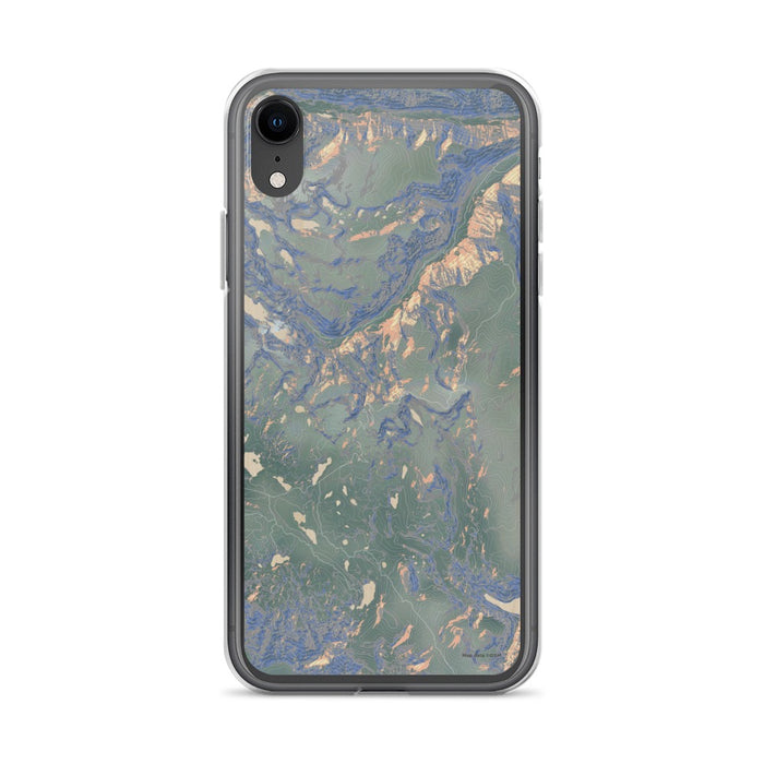 Custom iPhone XR Beartooth Pass Wyoming Map Phone Case in Afternoon