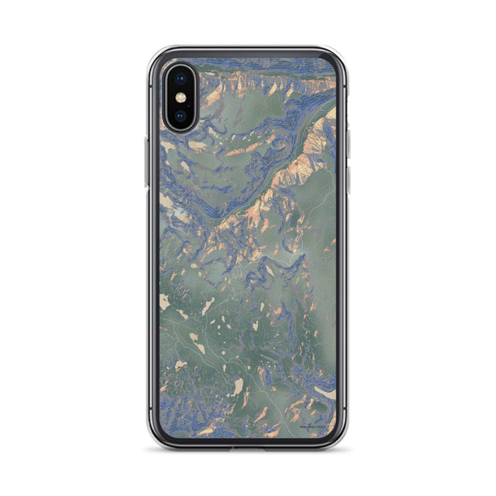 Custom iPhone X/XS Beartooth Pass Wyoming Map Phone Case in Afternoon