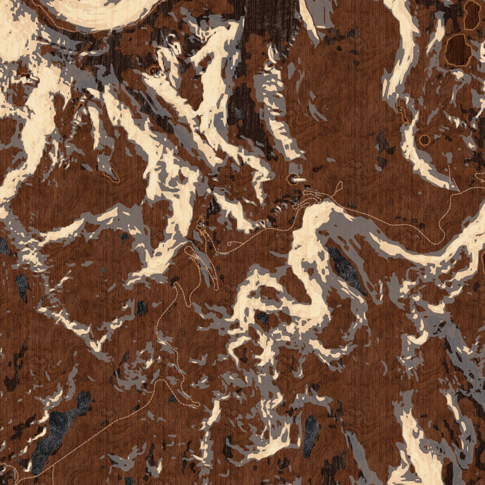 Beartooth Pass Wyoming Map Print in Ember Style Zoomed In Close Up Showing Details