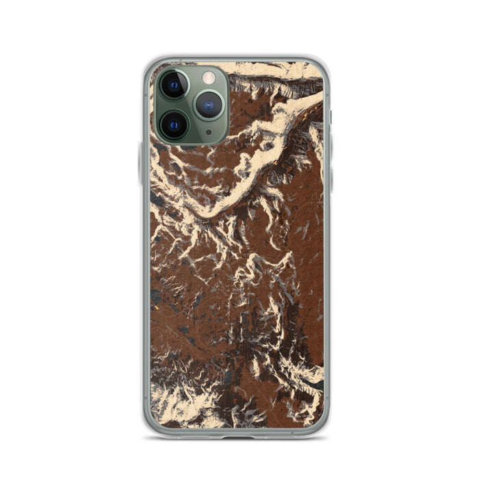 Custom iPhone 11 Pro Beartooth Pass Wyoming Map Phone Case in Ember