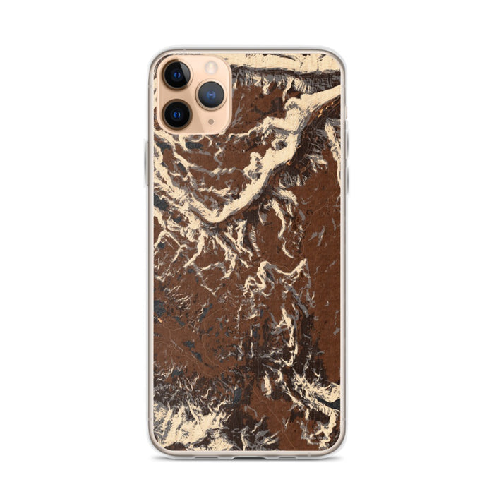 Custom iPhone 11 Pro Max Beartooth Pass Wyoming Map Phone Case in Ember