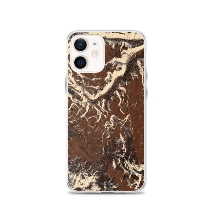 Custom iPhone 12 Beartooth Pass Wyoming Map Phone Case in Ember