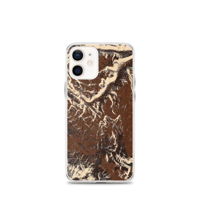 Custom iPhone 12 mini Beartooth Pass Wyoming Map Phone Case in Ember