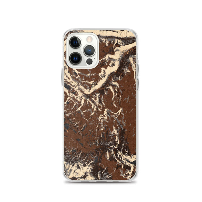 Custom iPhone 12 Pro Beartooth Pass Wyoming Map Phone Case in Ember