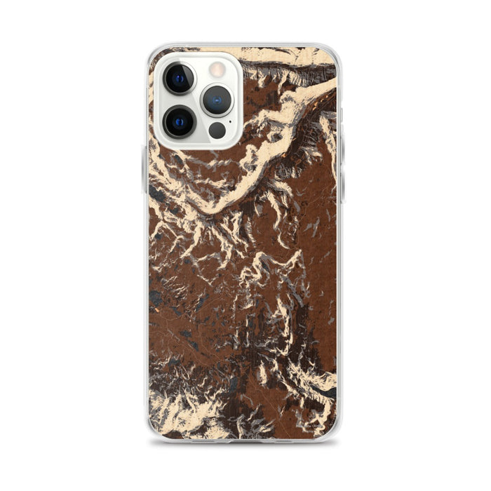 Custom iPhone 12 Pro Max Beartooth Pass Wyoming Map Phone Case in Ember
