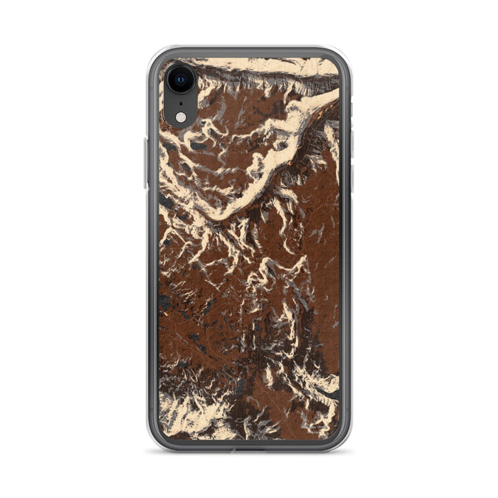 Custom iPhone XR Beartooth Pass Wyoming Map Phone Case in Ember