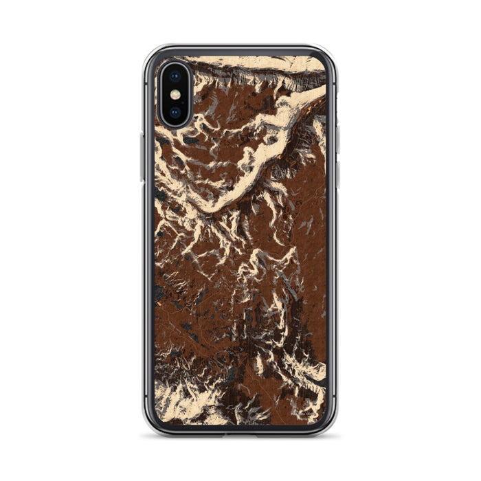Custom iPhone X/XS Beartooth Pass Wyoming Map Phone Case in Ember
